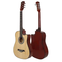 38 Inch Acoustic Guitar Basswood 6 Strings Folk Guitar Wooden Guitar Musical Instrument For Beginners Adults Kids Best Gift