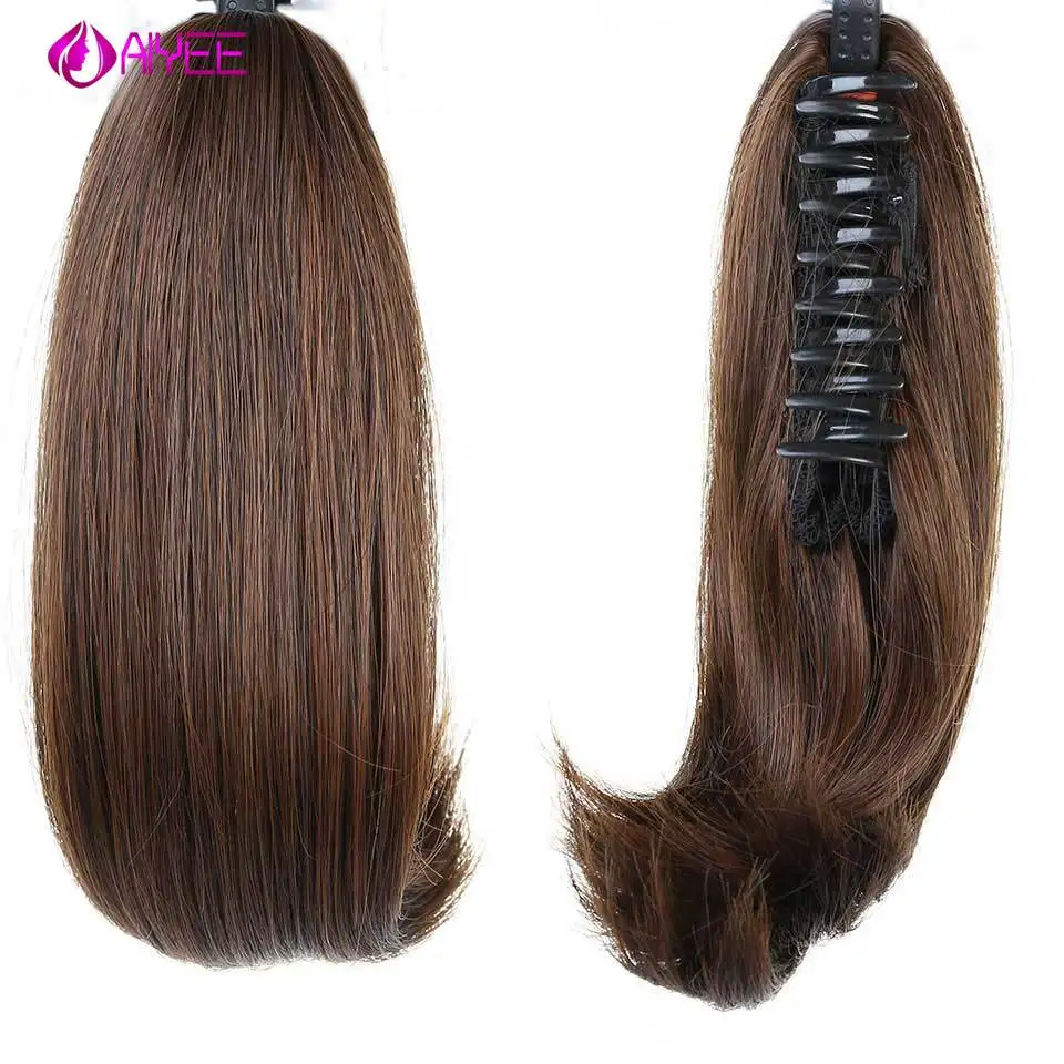 

12inches Black Brown Synthetic Wave Hair Little Ponytails Extensiones Hair Clip Pony Tail Women's Curly Claw Short Ponytail