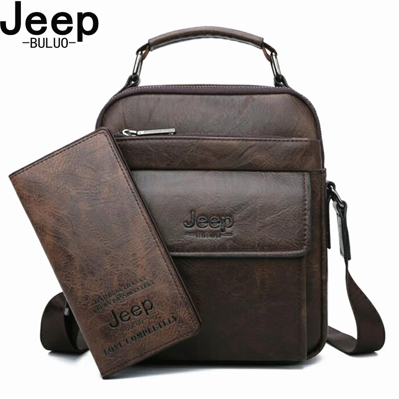 JEEP BULUO Men Messenger Bag High Quality Handbags Man's Black Business