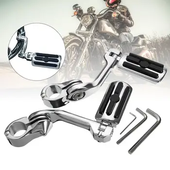 

2Pcs 32mm Adjustable Stylish chr-ome design Universal Aluminum Alloy Motorcycle Foot Peg Pedal Footrest for