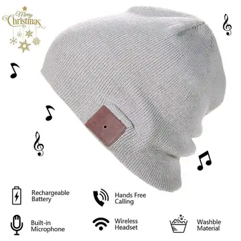 

2019 Fashion Sport Wireless Bluetooth Headset Music Hat Smart Cap Headphones Keep Warm Winter Hat With Speaker Mic Earphones