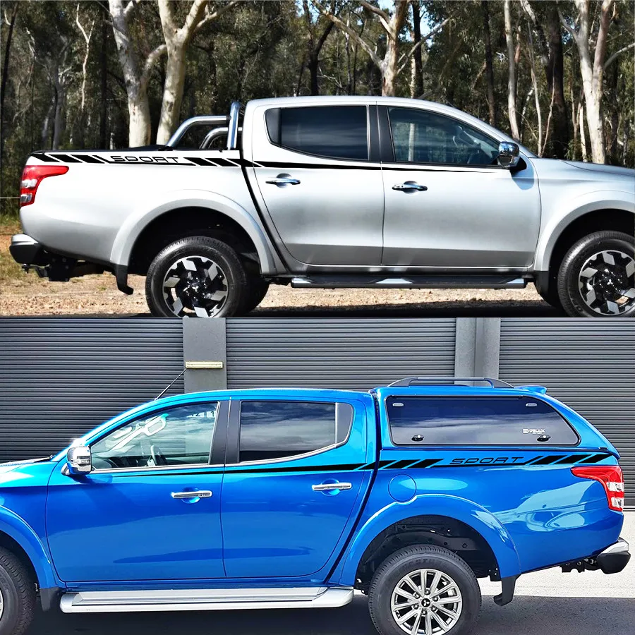2 шт. виниловые наклейки на заднюю и боковую дверь для mitsubishi l200 triton|Наклейки