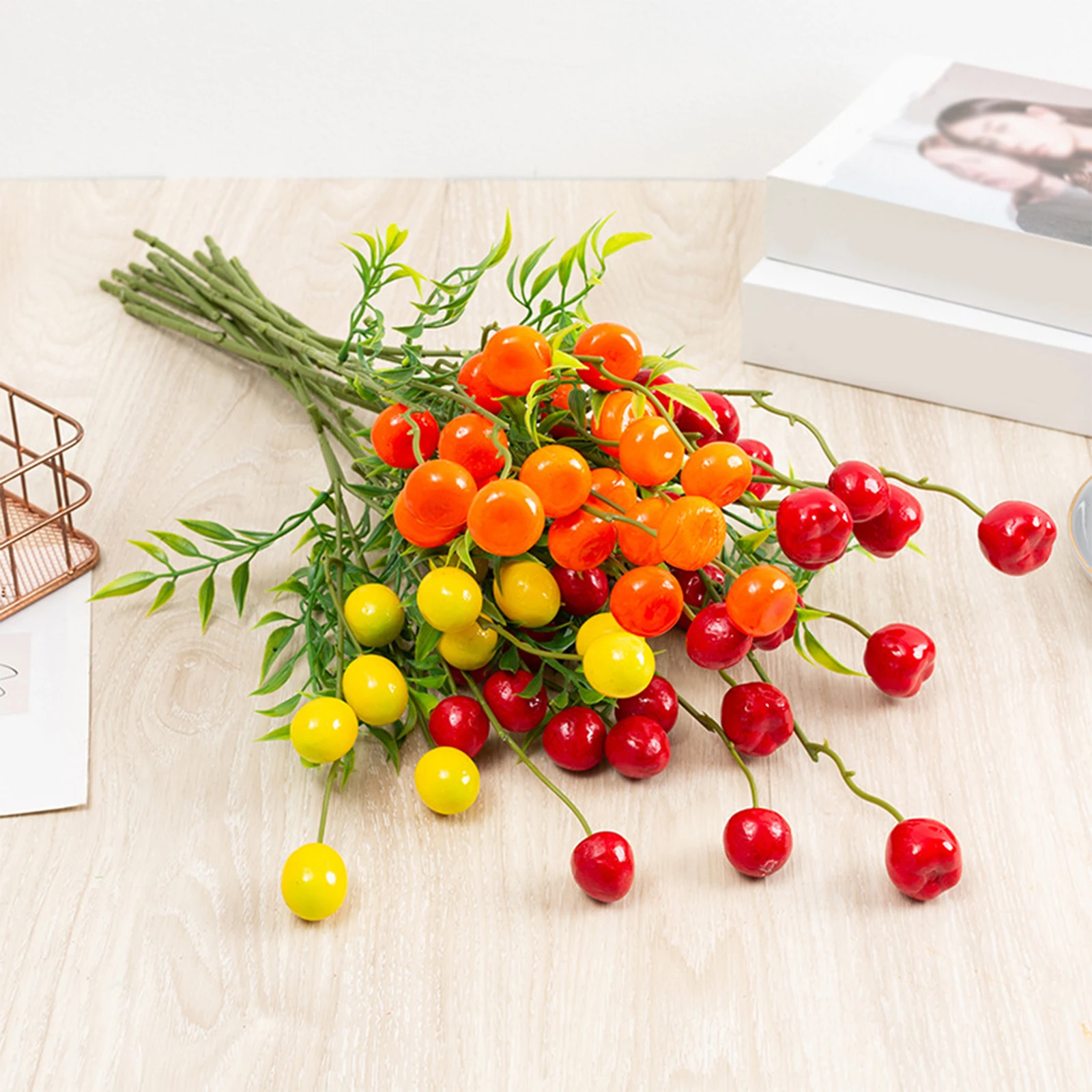 

Artificial Bonquet Simulation Fruit Orange Photography Background Props Foam+Iron Wire Festive Decorations Fake Flowers