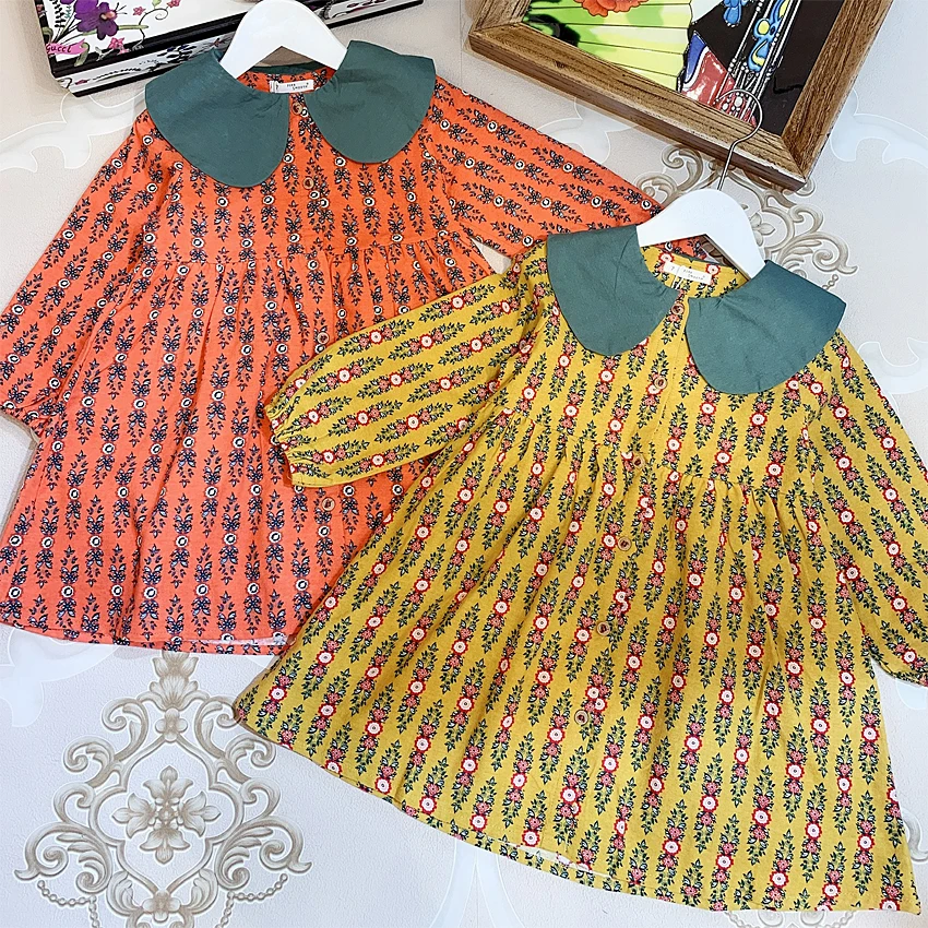 

559B Floral Print Brand Princess Toddler Baby Girl Christmas Dress Fall Winter Party Kid Dress ForGirl Thanksgiving Baby Clothes