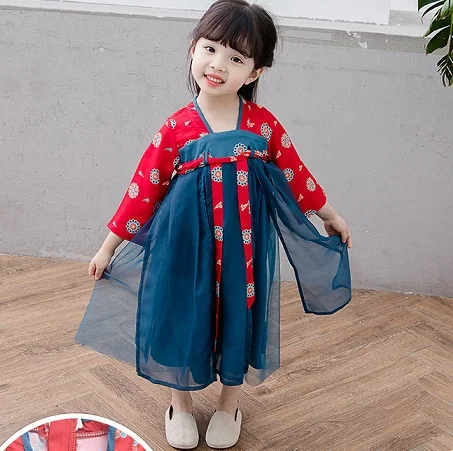 

The latest explosion models costume long skirt new circle floating yarn Hanfu skirt small virgin Chinese style dress