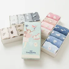 Новые продукты CARAMELLA женские 4 пары Подарочная коробка для платья носки маленькие животные в коробке носки комбинация Чистый хлопок женские Soc
