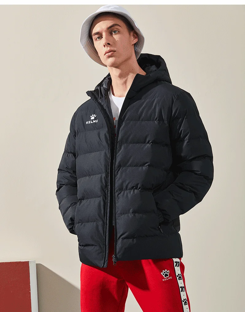 KELME мужская футбольная зимняя тренировочная куртка большого размера, плотная оригинальная уличная одежда, теплый пуховик 3891417