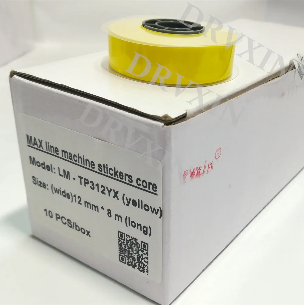 Смешанные ленты этикеток сердечник желтый и белый 5 мм 9 мм 12 мм для макс трубки принтер машина электронная надпись машина LM-370 LM-380a - Цвет: BK