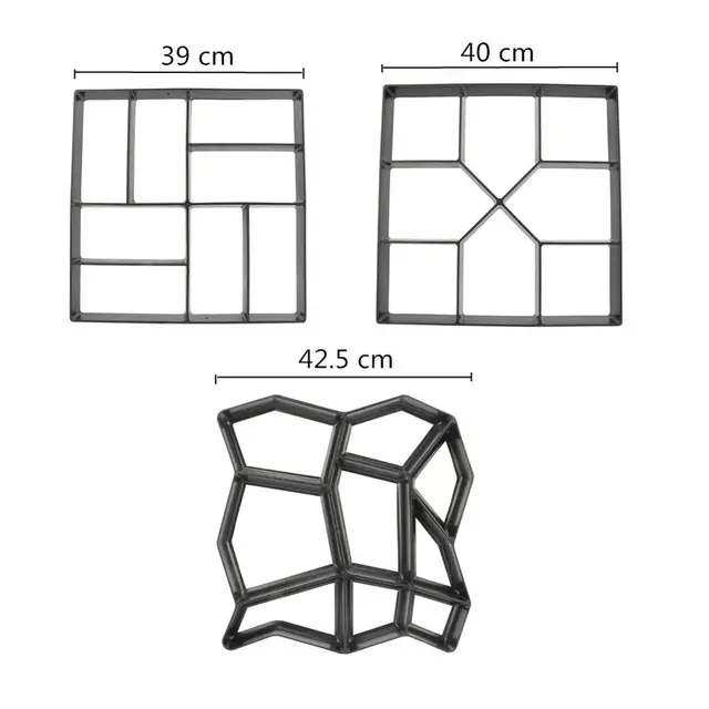Műanyag Út Készítő Penész Újrafelhasználható Beton Cement Kő Tégla Tervezés Diy Kézi Burkolat Walk Mold Kerti Épület Szerszám - Image 2