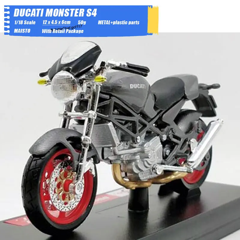 MAISTO 1/18 масштабные игрушки модели мотоциклов DUCATI MONSTER S4 литой под давлением