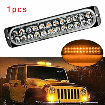 

1PC Amber 24 LED Car Trailer Emergency Warning Hazard Flashing Light Bar 190*40*11mm Black Case+transparent Lens Car Lights