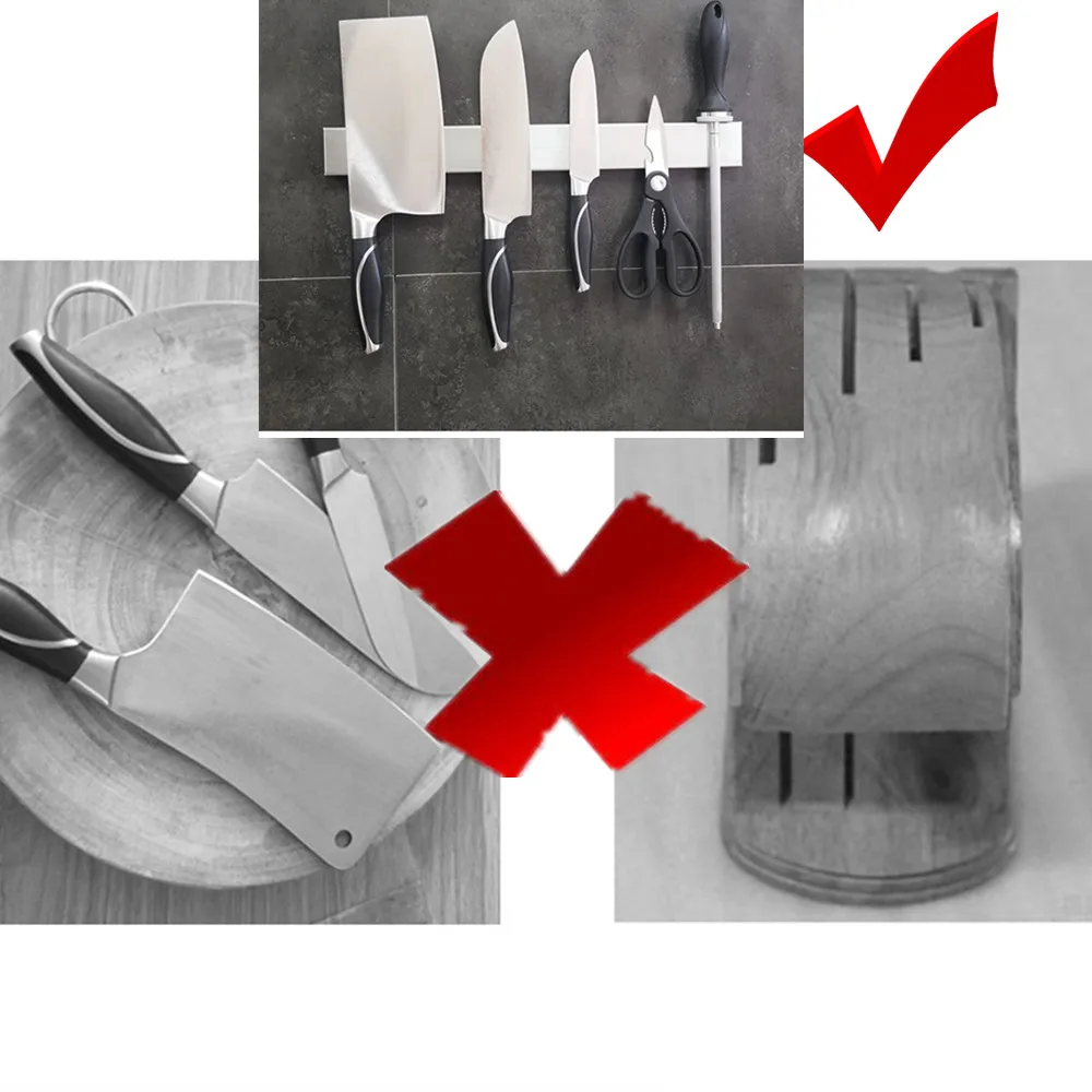 304 магнитный держатель для ножей из нержавеющей стали, неодимовый магнит, крепкий кухонный стеллаж для хранения, магнитный держатель для инструментов из нержавеющей стали