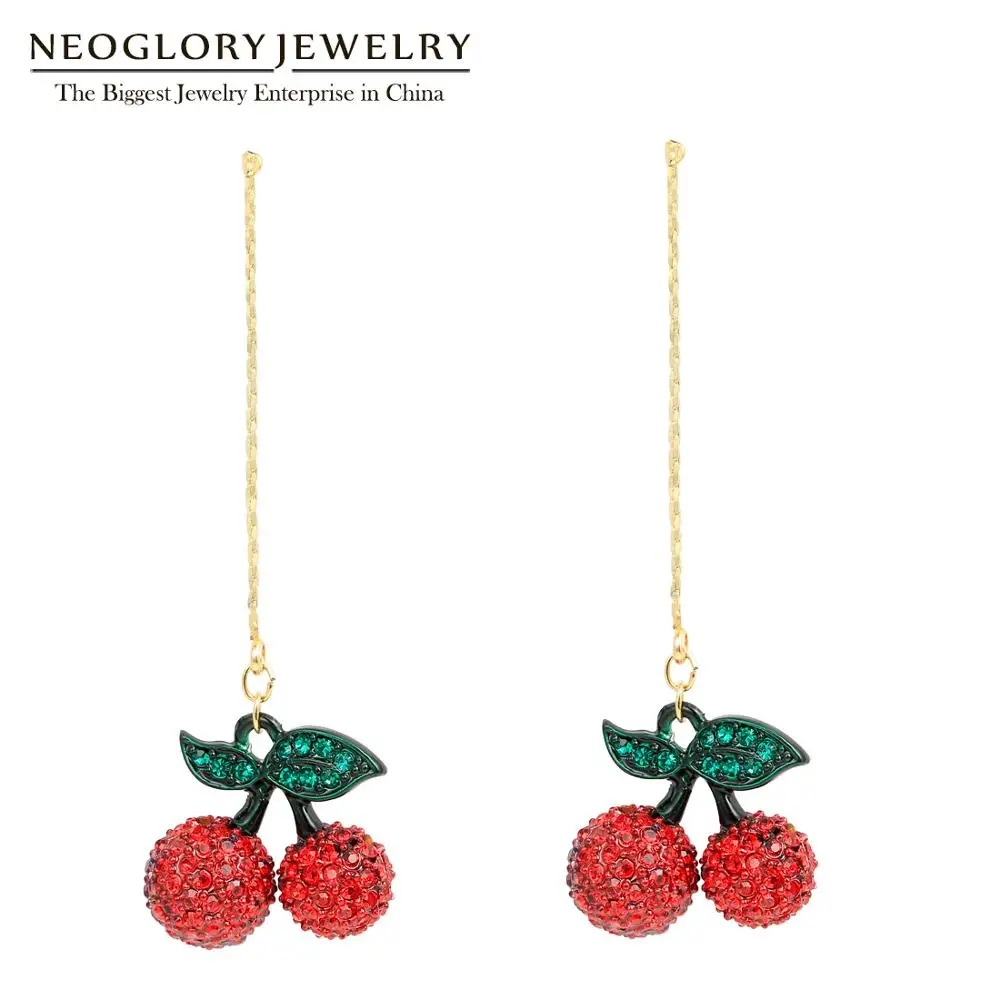 

Neoglory Jewelry Trendy Cute Red Cherry Drop Earrings For Women 2019 Statement High Quality Accessories Gift For Girlfriend