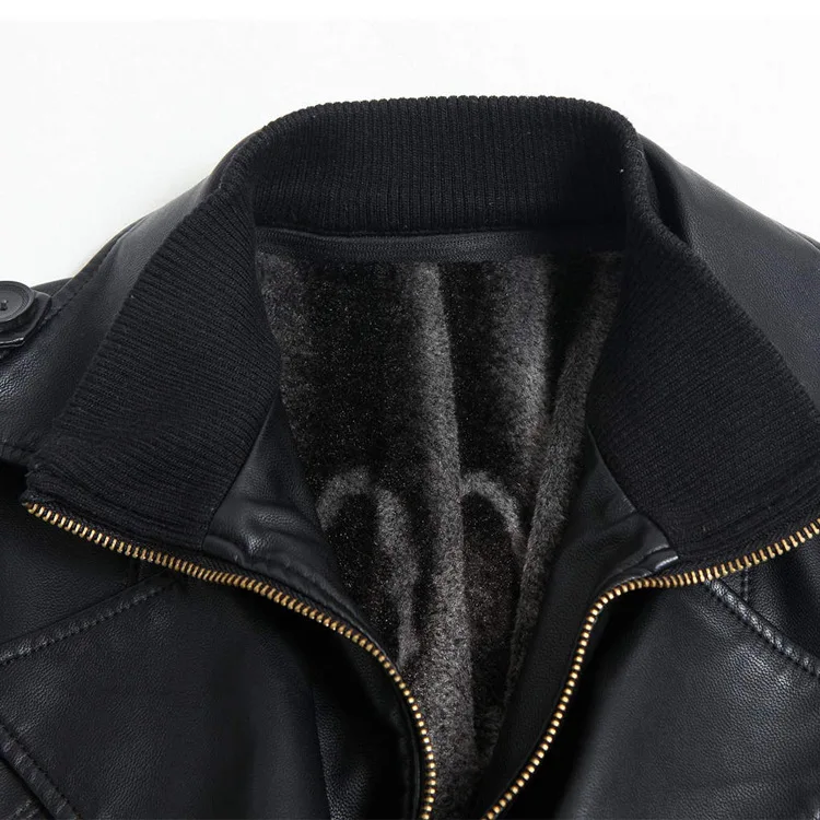 Middle-aged Leather Coat Men's Daddy Clothes Winter HYX Brushed And Thick Warm Mid-length Sheep Leather Trench Coat
