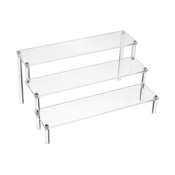 

Three Layer Clear Acrylic Display Stand Organizer Lipstick Storage Rack Nail Polish Cosmetic Display Decorative Shelves