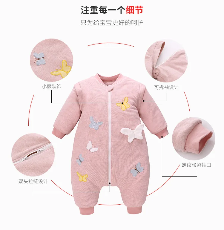 Baby Sleeping Bag Newborn Outdoor Rompers Boys Girls Autumn Winter Padded Baby Sleeping Bag with Split Legs18M~3T