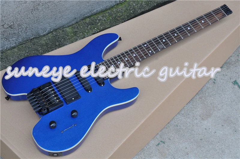 

Suneye Black Hardware Headless Guitar Metal Blue Finish Electric Guitar Custom DIY Guitar Kit & Body Available
