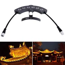 2 шт. старинное здание полумесяц лампы гофрированный светильник Открытый водонепроницаемый павильон пейзаж вилла 6 Вт светодиодный черепицы парк кривой