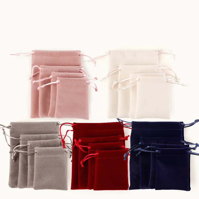 

2021 New Flannel Jewelry Packaging Pouches Drawstring Pouch for Cosmetic Makeup Eyelashes Packaging Party Supplies Favors Gifts