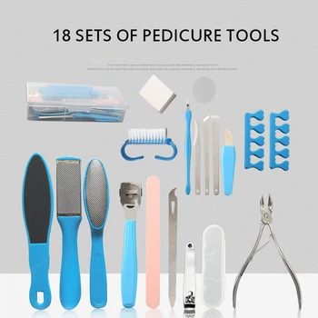 

18 In 1 Professional Pedicure Tool Set Foot Care File for Heels Feet Care Kit for Pedicure Dead Hard Skin Callus Remover Scraper
