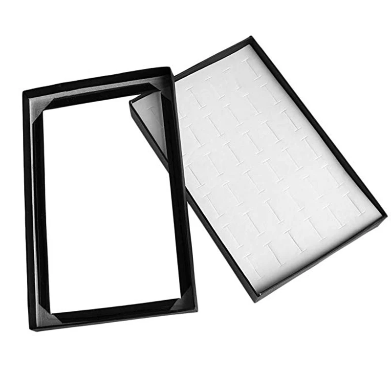 

36 Slots Jewellery Box Ring Storage Earrings Display Box Jewelry Organizer Holder Transparent Window Show Case White