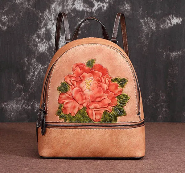 SUWERER женский рюкзак дизайнерские сумки известный бренд женские сумки новая тисненая Сумка Модный женский кожаный рюкзак - Цвет: Brown