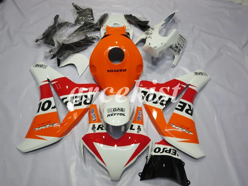 ABS(литьевая форма) Мотоцикл Обтекатели комплект кузова набор подходит для Honda CBR1000RR 2008 2009 2010 2011 красный яркий