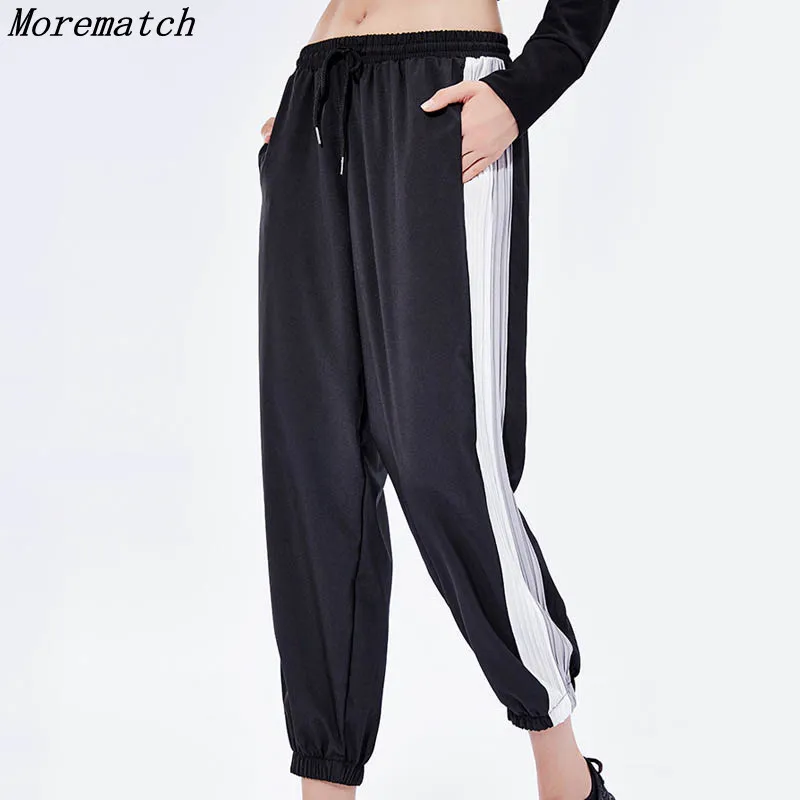 Morematch Модные женские свободные спортивные Леггинсы для фитнеса тонкая спортивная одежда для бега тренировочные брюки для йоги дышащие брюки