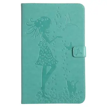 

Tablet Case for Samsung Galaxy Tab E T560 SM-T560 9.6 Inch Wallet Clip Girl Cat Embossed PU Leather Flip Stand Cover Coque+pen