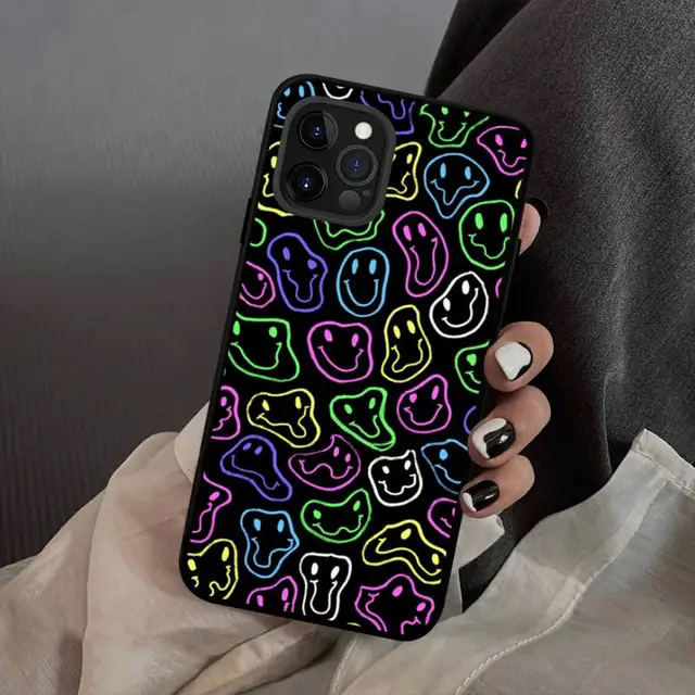 Trippy Smiley Face Phone Case for iPhone 13 12 mini 11 pro Xs max Xr X 8 7 6 6s Plus 5s cover a12