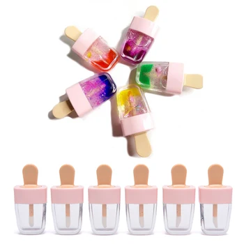 

6Pcs Material Makeup DIY Lip Glaze Ice Cream Lip Gloss Bottle Lip Glaze Tube Empty Pink Lipgloss Tube Packaging