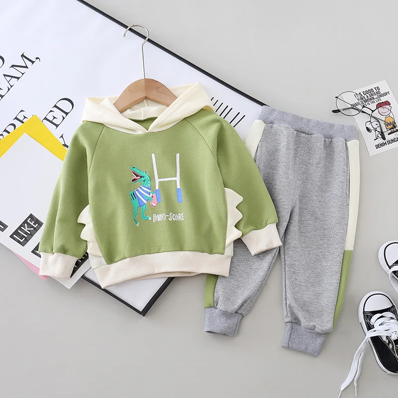 

Childrenswear 2020 Spring Clothing New Style Hooded Dinosaur Case Small CHILDREN'S Cartoon Western Style Long-sleeved Sweater Ca