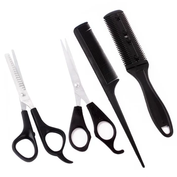 

4pcs/Set Hairdressing Set Hair Cutting Scissors Thinning Shears Comb Hair Thinning Scissors Double Side Hair Cutting Combs