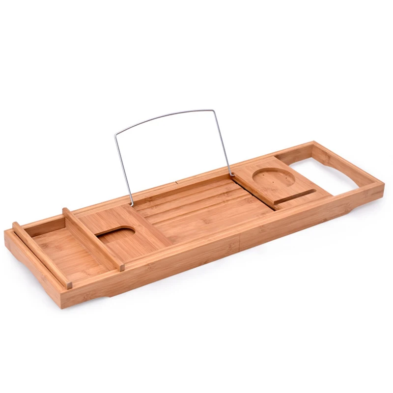 

Bathtub Tray Bath Caddy Tray for Bathtub Bamboo Adjustable Organizer Tray for Bathroom with Soap Dish Suitable for Luxury Spa or