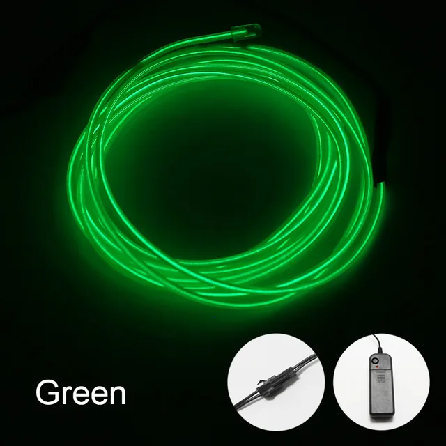 Neon Light El Led Neon Wire Under Car Flexible Soft Tube Lights Christmas LED Strip Sign Anime/Body Woman/Rooms Rope Light RGB Green