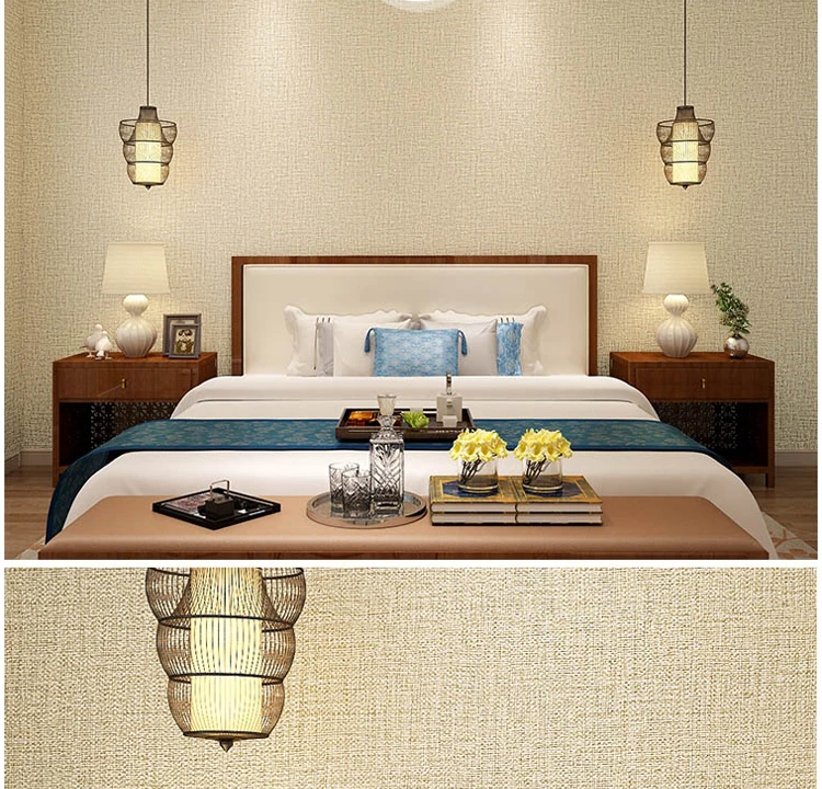 Modern brief Waterproof PVC Embossed Linen Texture Wallpaper Plain Solid Living Room Bedroom Cloth Shop Home Decor Wall Paper