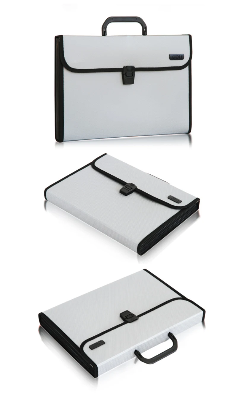 A4 12-pocket Expanding Wallet Paper Holder Document Storage Organizer Bag File Folder Business Briefcase School Stationery