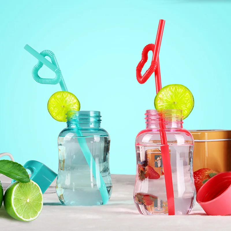 2 Pcs Mini Water Bottle 200ml Portable Cute for Children Students Sports Outdoor ZJ55