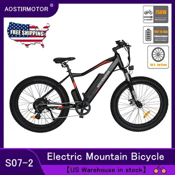 

AOSTIRMOTOR Electric Mountain Bike Fat Tire Electric Bicycle City Cruiser Bike 750W Ebike 48V 10.4Ah Lithium Battery US Shipping