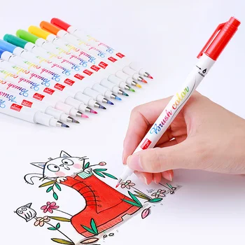 

12 Colors/lot Multifunction Soft Brush Color Pen Calligraphy Pen Art Markers Writing Office School Supplies Stationery