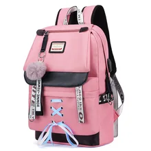 Подростковые девочки Большие Школьные сумки USB зарядка Противоугонный женский рюкзак для путешествий Книга сумка Молодежный досуг колледж мода рюкзак