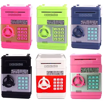 

Piggy Bank Safe Style Password Savings Box Electric Coin Cash Money Pot Holder Automatic Money Box Coin Cash Money Pot Holder