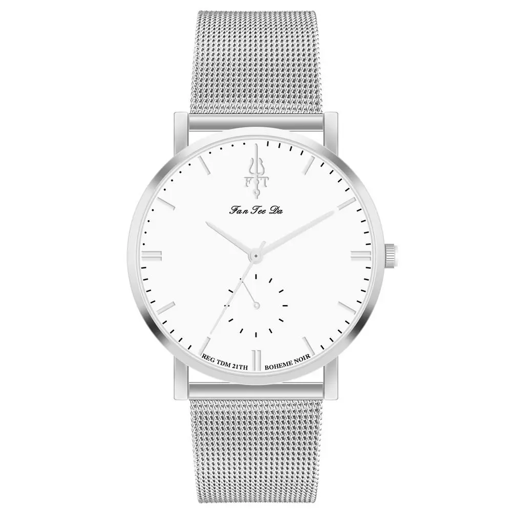 Роскошный бренд новые мужские часы ультра тонкие часы из нержавеющей стали Мужские кварцевые спортивные часы мужские повседневные наручные часы relogio masculino - Цвет: White Silver Silver