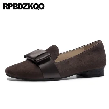 

chinese designer shoes women luxury 2019 slip on china brand resistant square toe loafers suede genuine leather ladies flats