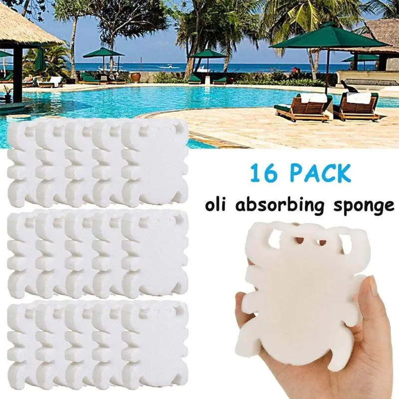 Oil Absorbing Sponge Hot Tub Sludge Scum Filter Spa Swimming Pool Cleaner Tool 