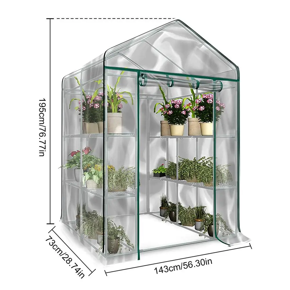 143x73x195cm Garden Cover Folding Transparent Greenhouse 3 Tier PVC Waterproof Growhouse Cover(Without Iron Stand) - Цена: 1 363,14 - 1 867,56 руб.