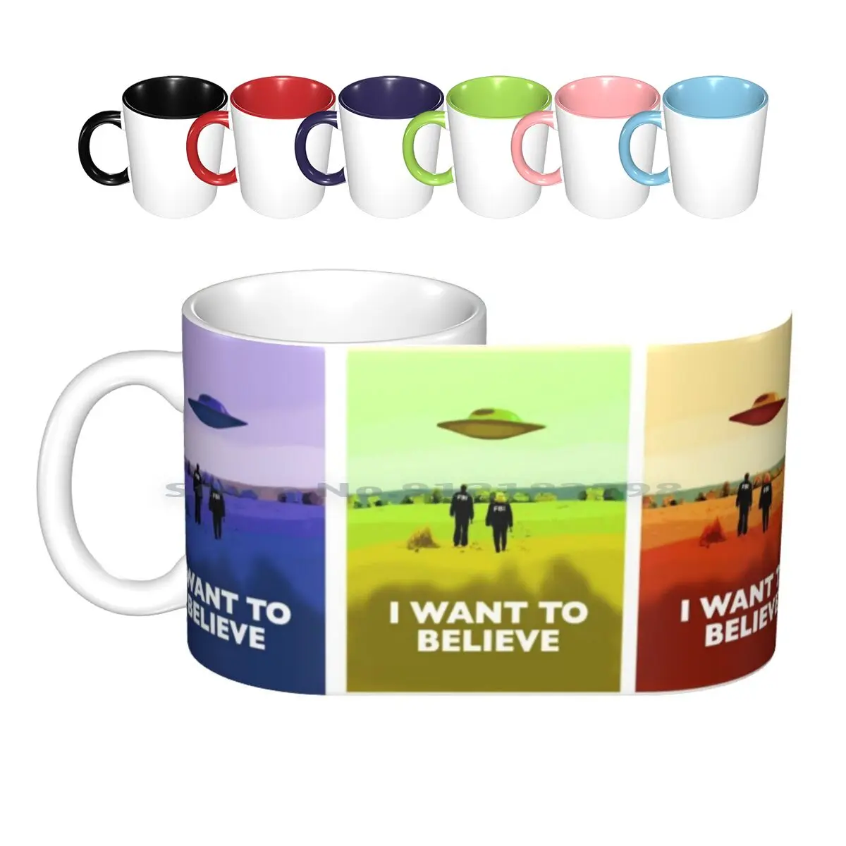 X Files I Want To Believe X4 Colors Ceramic Mugs Coffee Cups Milk Tea Mug Xfiles Xfile Txt Mulder Fox Scully | Дом и сад