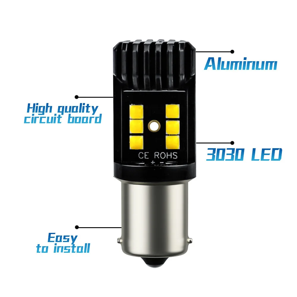 2 шт. 1156 1157 7440 7443 P21W BA15S 12 SMD 3030 5730 светодиодная автомобильная резервная лампа s