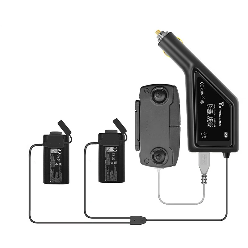 Buy AAAE Top-Car Charger Vehicle Outdoor Fast Multi Charging Battery Remote Control Power Charger Hub USB Port for DJI Mavic Mini Ac