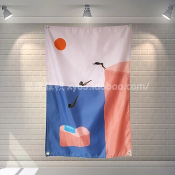 

Nordic INS Large music festival Party background decoration poster banner hanging painting cloth art 56X36 inches